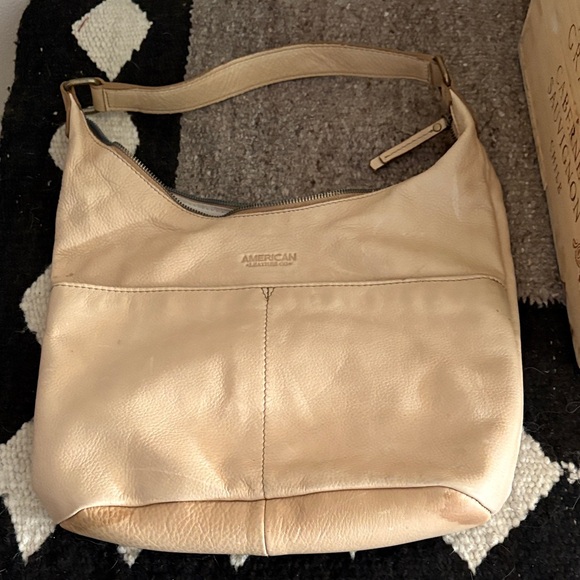 American Leather Co. Handbags - American Leather Cream Shoulder Bag